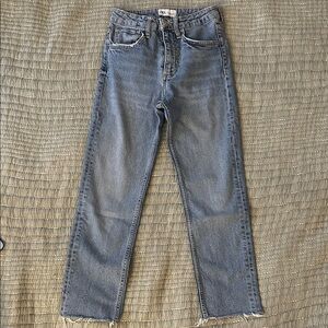 Zara Light Blue Straight Leg High-Rise Jeans Size 0